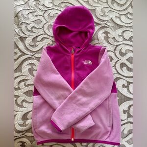 The North Face Girls' Two-Tone Pink Hooded Fleece Jacket